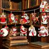 Lightweight Wood Hanging Ornaments Retro Wooden Christmas Ornaments, Xmas Tree Pendants with Rope, Rustic Santa Claus Holiday Party Supplies