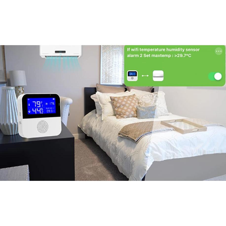 Tuya Smart WiFi Temperature Humidity Sensor LCD Display Devices Indoor Outdoor Thermometer Hygrometer Meter Supports Alexa