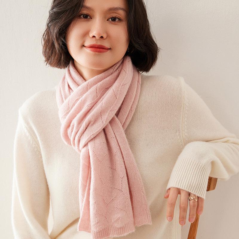 Women's Goat Cashmere Knit Scarf - Autumn/Winter Neck Warmer