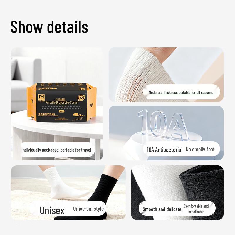 NuoLanSenDi Disposable Antibacterial Mid-Calf Socks