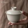 Grass and Wood Gray Tureen Household Kung Fu Tea Making Device Tea Bowl Tea Making Bowl Ceramic Single Gaiwan