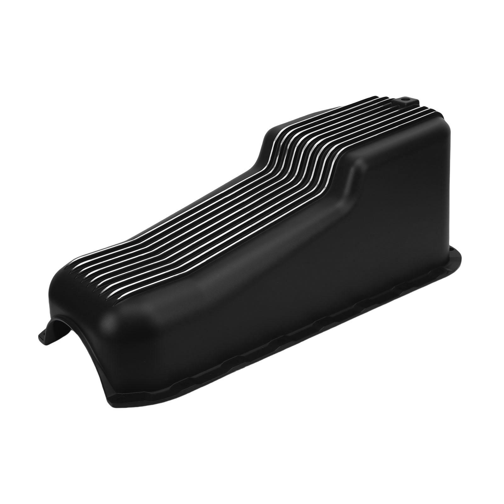 

Алюминиевый литой масляный поддон Высокопрочный 4 кварты Поддон картера двигателя Ребристый Черный для 2-составного заднего сальника 283 302 305 327 350