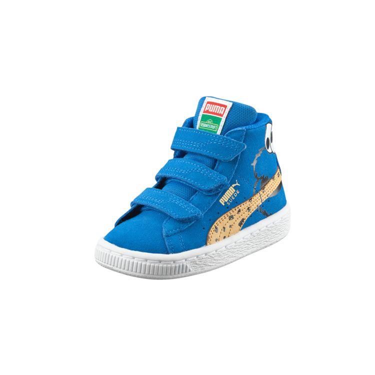 Puma Suede Mid Sesame Durable Non-Slip Velcro Casual Sneakers Baby Sneakers Blue 361678-01