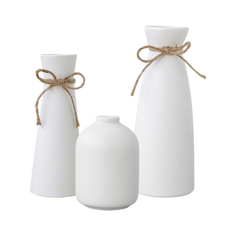 3 Pieces Narrow-mouthed Modern Style Dried Flowers Vase Set Living Room Simple Vase  Dining Table