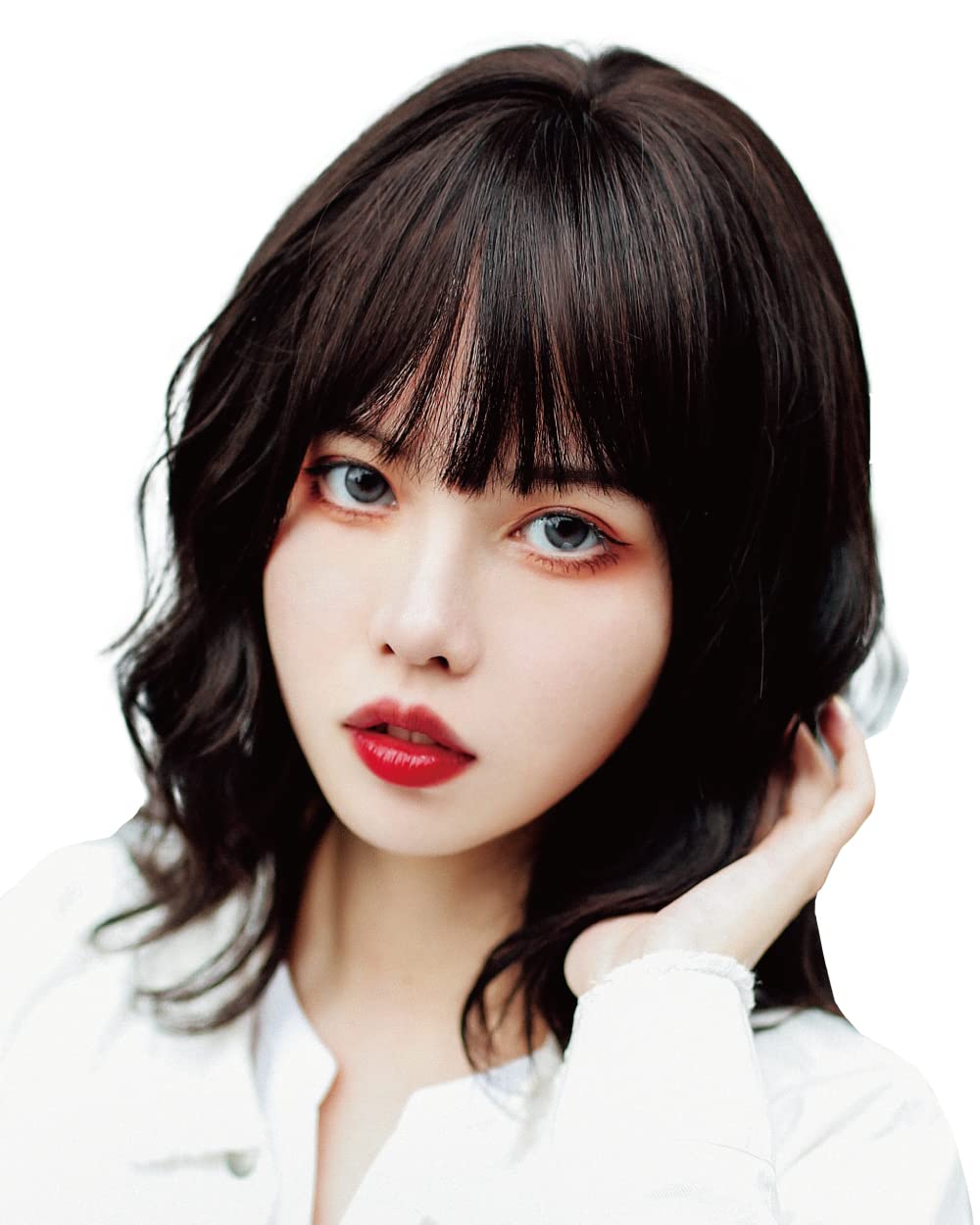 

Loose Diamond Neo Natural [TefuRe] Wig, Medium, Long, Bangs, Wig, Women s, Wave, Silhouette, Wolf, Black, H-6132-Nbk