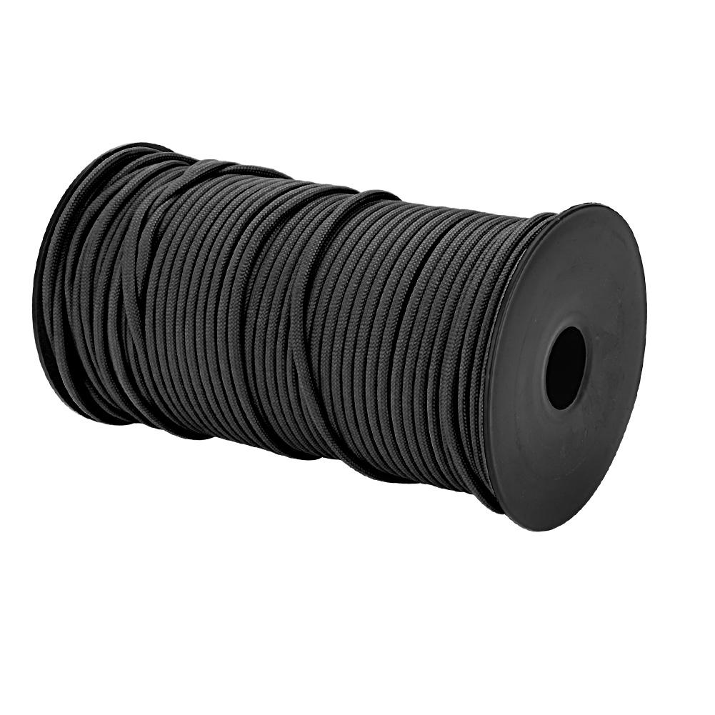 100m 9 Strands 4mm Heavy Duty Parachute Cord Lanyard String Cloth Line Camp Rope (Black)