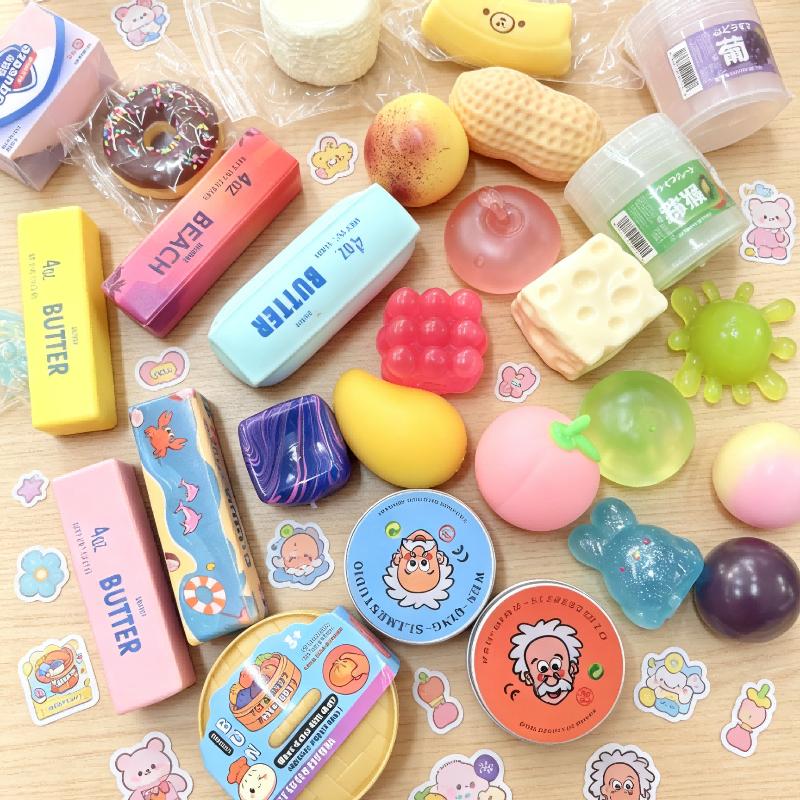 Squishy Multi a Lenta Risalita, Inclusi Casuali: Giocattoli da Spremere al Formaggio, Panini al Vapore e Ravioli, Pane Lungo al Burro, Giocattoli Squishy a Forma di Orso.