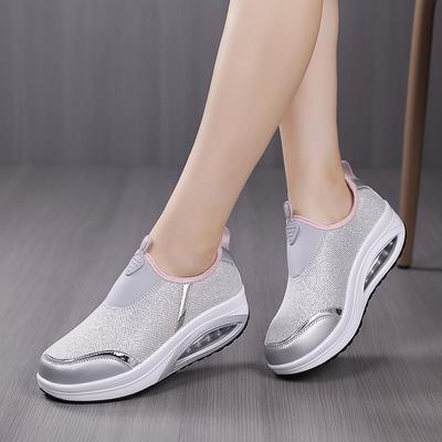 Summer and Autumn Breathable New Casual Sports Women's Shoes Thick Soled Mesh Comfortable Women's Shoes Air Cushion Shoes
