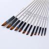 12 Pcs Nylon Hair Watercolor Brush Set Wooden Handle for DIY Oil Acrylic Painting Art Supplies