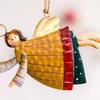 16/20PCs Christmas Tree Ornaments Creative Wooden Dancing Angels Christmas Atmosphere Home Decoration Props
