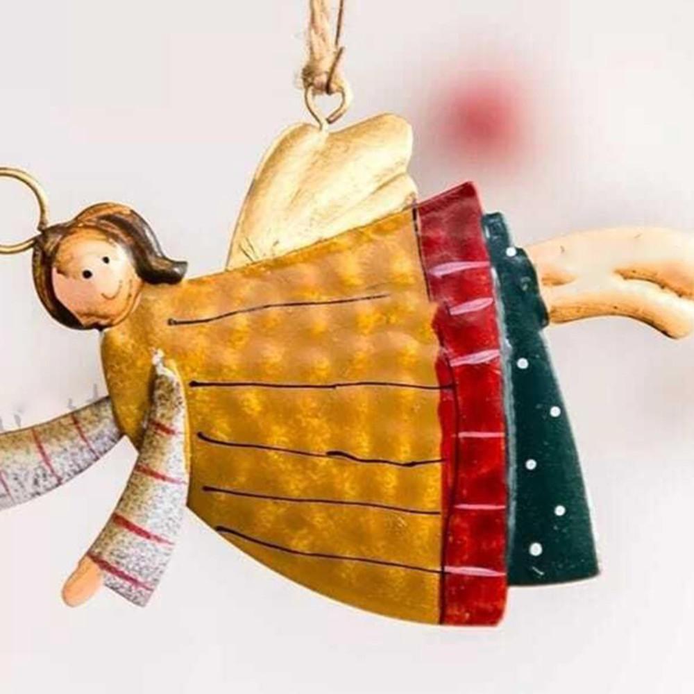 16/20PCs Christmas Tree Ornaments Creative Wooden Dancing Angels Christmas Atmosphere Home Decoration Props