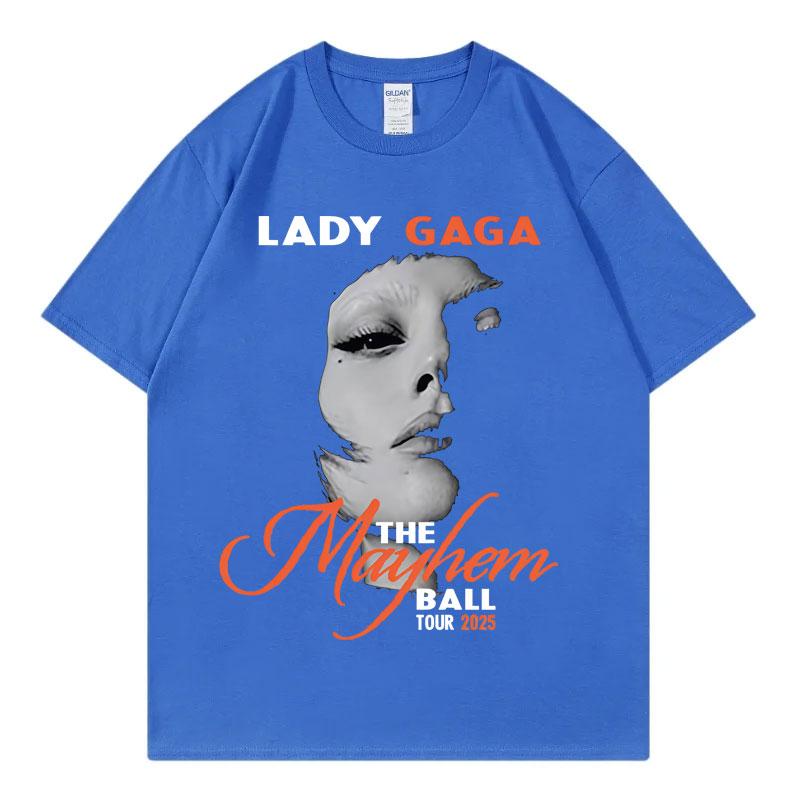 Limited Lady Gaga The Mayhem Ball Tour Merch T Shirt High Street Fashion Trend T-shirt Men Women Oversized T-shirts