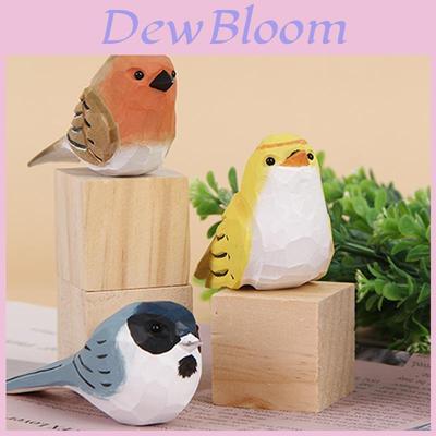 Pássaro de Madeira Pequeno e Redondo Brinquedo Peça Decorativa Para Decoração de Escritório e Sala de Estar