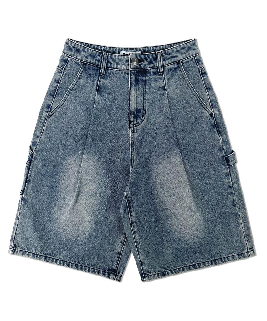 RAYFIKERS Single-Pleat Bermuda Denim Pants Mq2Du345_Indigo