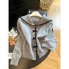 Autumn 2026 Sweet Sailor Collar Knit Cardigan with Bow & Buttons – Fashionable, Versatile, Age-Reducing Sweater