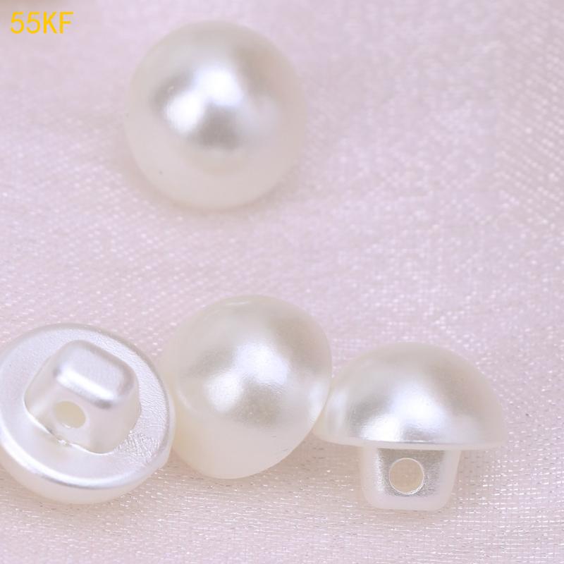 55KF 50Pcs Faux Pearl Buttons Fit Sewing Scrapbook Backhole Sewing Crafts 10/11.5mm