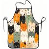 1pc Cute Cat Faces Apron with Kitten Print - Adjustable Waistband Suitable for Cooking, Gardening, Picking, Christmas & Halloween - Durable Easy-Clean