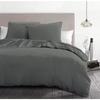 3-piece Duvet Cover Set - HOME LINGE PASSION - HP72076 - Microfiber 82 G - 220 X 240 Cm - Anthracite Grey