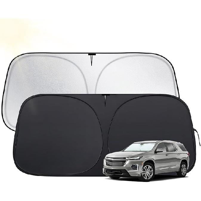 Windshield Sun Shade For Toyota 4Runner 2010-2025,  Fit Car Sun Shades With 420D Fabric & Foldable Memory Steel Wire, Sunshade For Car Windshield