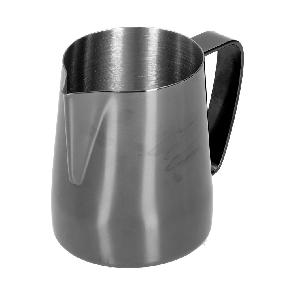 MultiPurpose Coffee Frothing Cup Stainless Steel Pointed Mouth Milk Froth Mug for Home(Black 600ml)