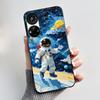 Hülle für ZTE Blade V40S / Axon 40 SE / V70 Pro Hülle Ästhetisch Niedliche Katze Astronaut Weiche Schwarze Matte Schutzhülle Rückseite