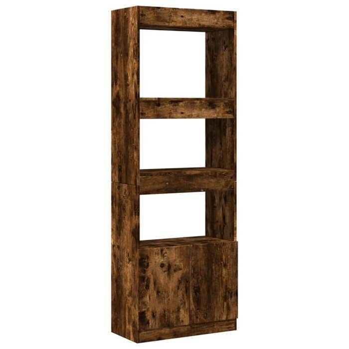 Exclusive House - Tall Sideboard 63x33x180 Cm Smoked Oak Engineered Wood