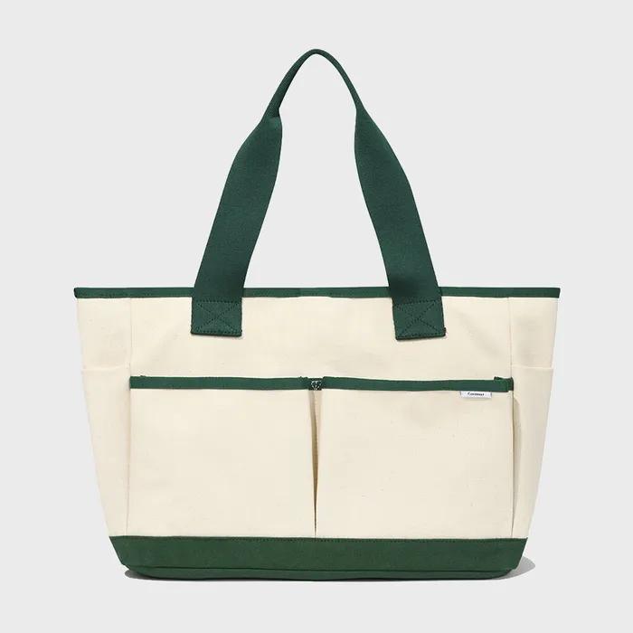 Arch Logo Big Canvas Tote Bag Green