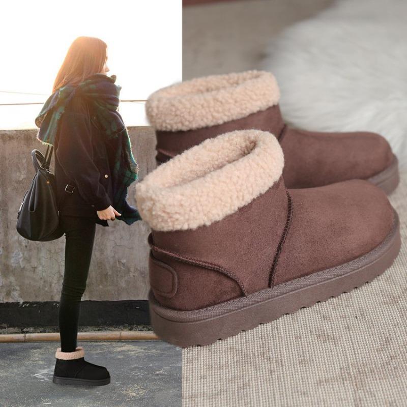 

Модная хлопковая обувь женские флисовые теплые полусапоги хлопковые зимние новые сапоги для снега 41