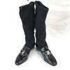 Ferragamo Attention Design Bit Moccasin Long Boots 4.5 22.0 Black Loafers Rare(USED)