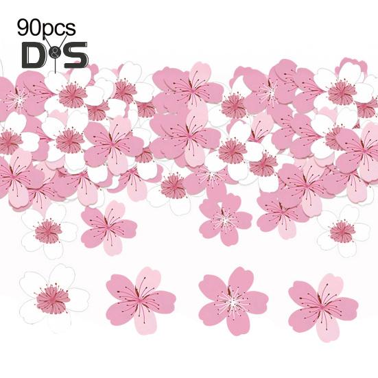 Decoraciones comestibles de flores de papel para pastel, cerezo sakura, postre, adornos para pastel, bodas, fiesta de cumpleaños, accesorios para pastel