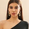 PuRui Trendy CCB O Shape Link Chunky Drop Earrings for Women Removable Pendant Earrings Fashion Statement Zircon Ladies Party