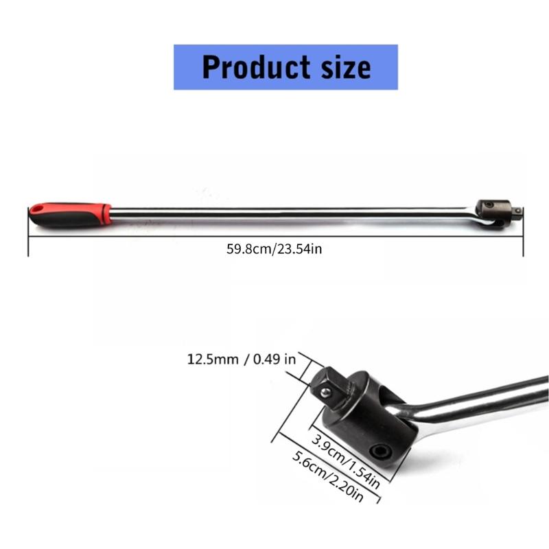1/2" Drive Joint Handle Flexible Head Breaker Bar Wrench Spanner for Automotive Repair Strong Lever Handle Repair Tool