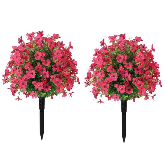 

Artificial Violet Topiary Trees with Spike UV Resistant Faux Shrubs Bushes Spring Summer Fake Plants for Garden Porch Patio 1pc
