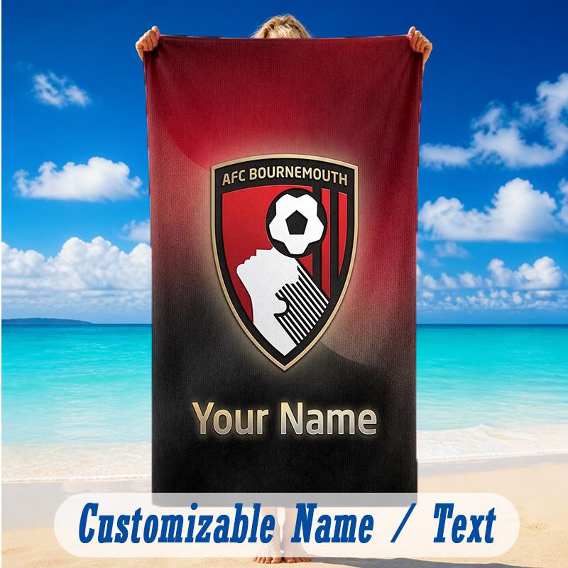 Beach Towel Custom Name Text, Quick Dry Large Towel For Beach HomeBournemouth Football