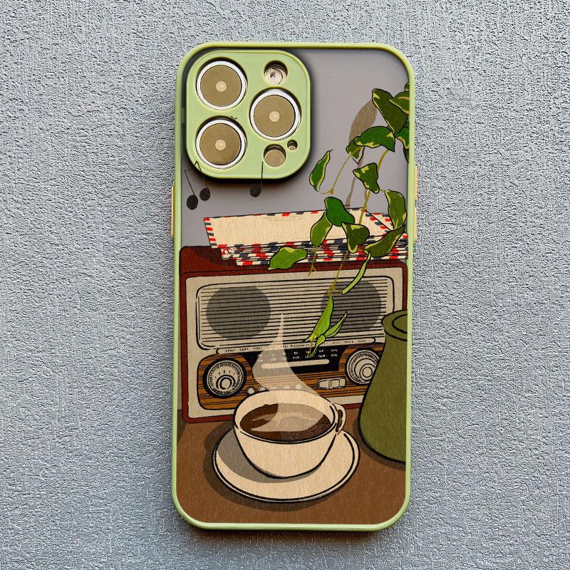 Cartoon Home Furnishing Table Cat Phone Case For iPhone 15 14 13 12 11 Pro Max Mini SE2 15 14 8 7 Plus X XR XS Shockproof Covers