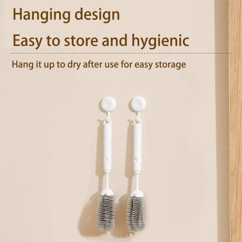Extra Long Dish Brush For Hard To Reach Area Flexible U Head Cups Water Bottles Baby Utensils Coffee Mugs Cleaner