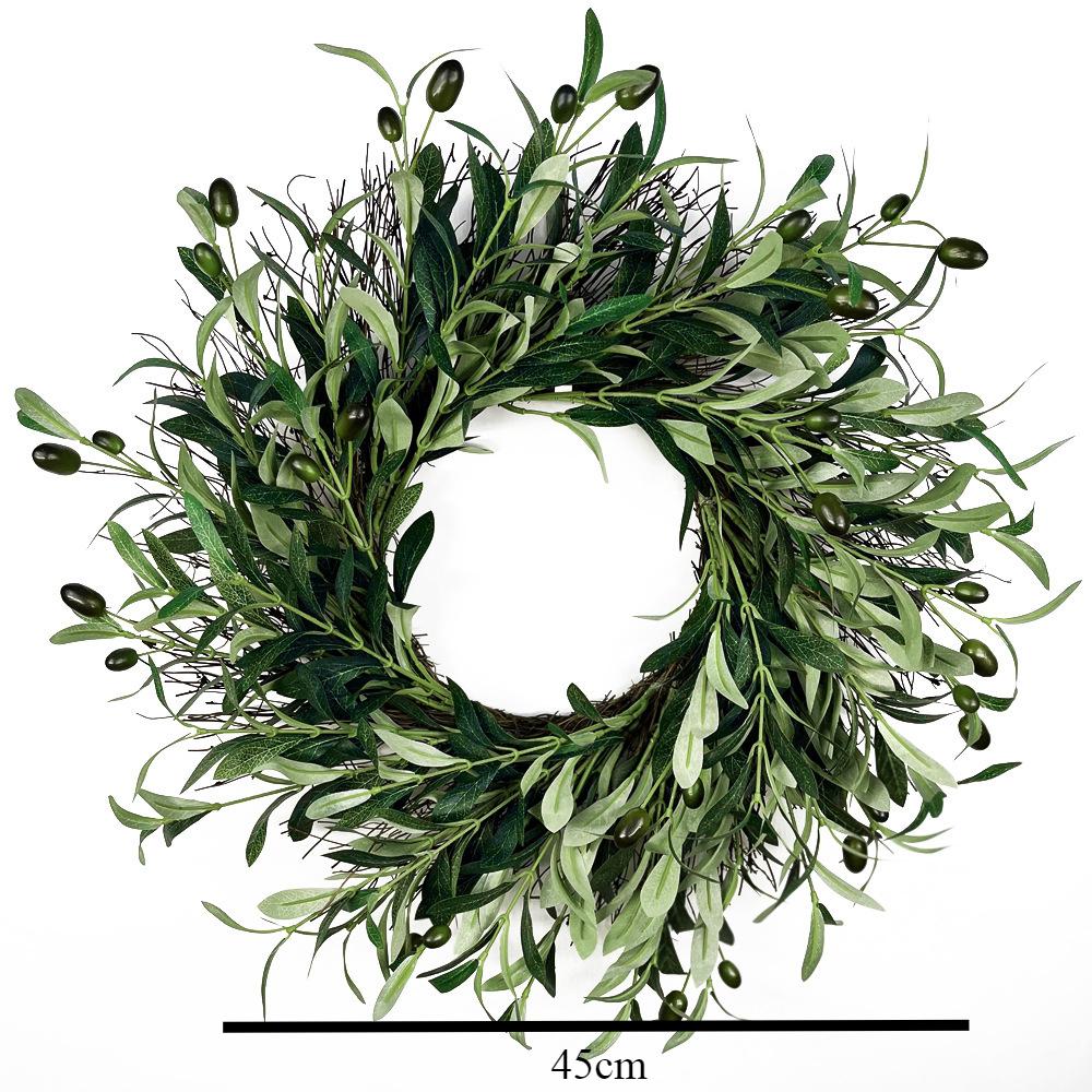 Christmas Olive Wreath, Olive Fruit Wreath Decoration, Door Wall Hanging Decoration, Fake Flowers