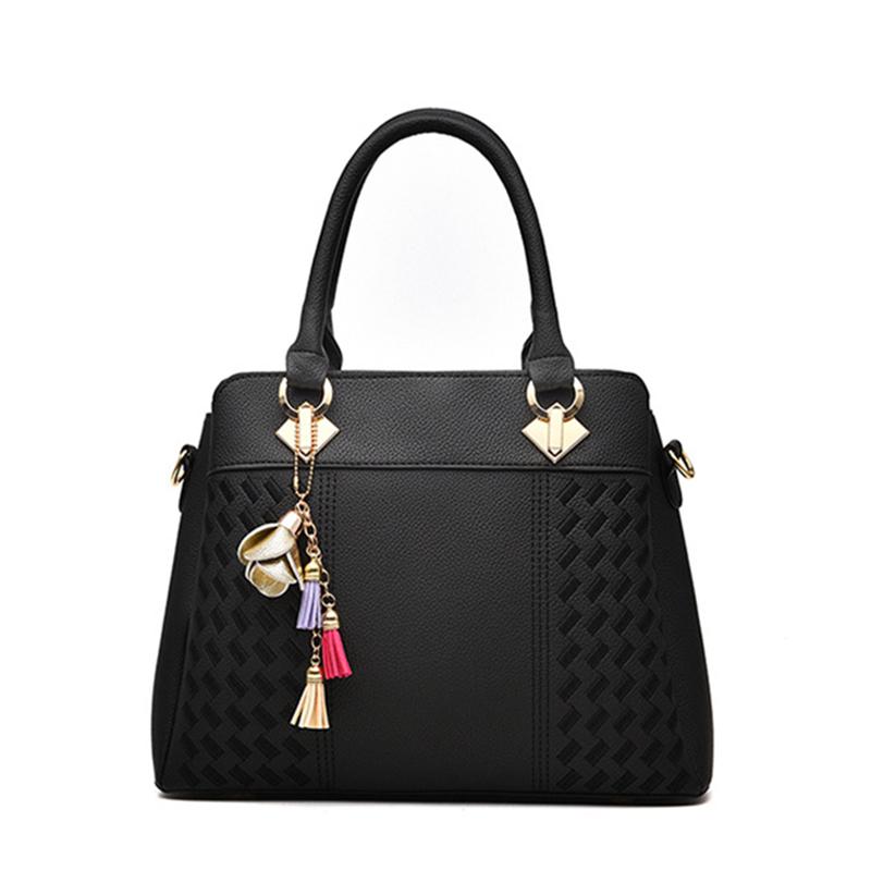 The New Solid Color Embroidered Shoulder Bag Simple and Retro Handbag Trendy Luxury Multi-port Crossbody Bag