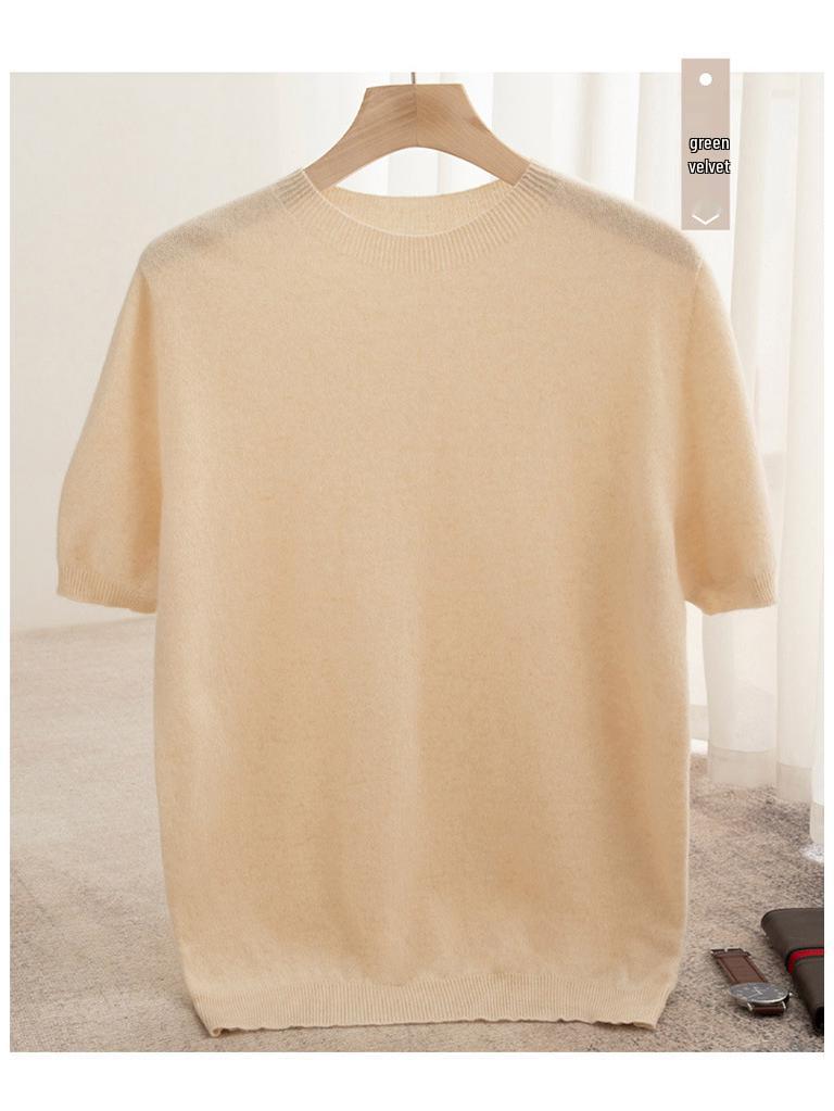 

Men s Wool Knit Half-Sleeve Sweater - Autumn/Winter Collection Double Extra Large