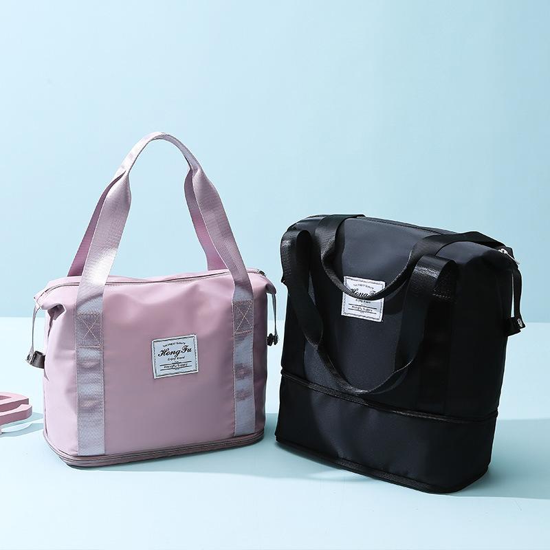 Women's small fitness bag, expandable, with dry and wet separation, Oxford cloth, lightweight casual handbag