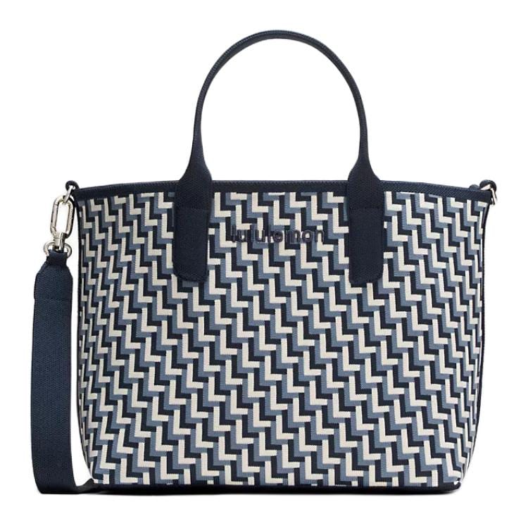 Lululemon Polyester Tote Bag, Shopping Bag, Handbag Small Women's Blue LW9FTRS-070354