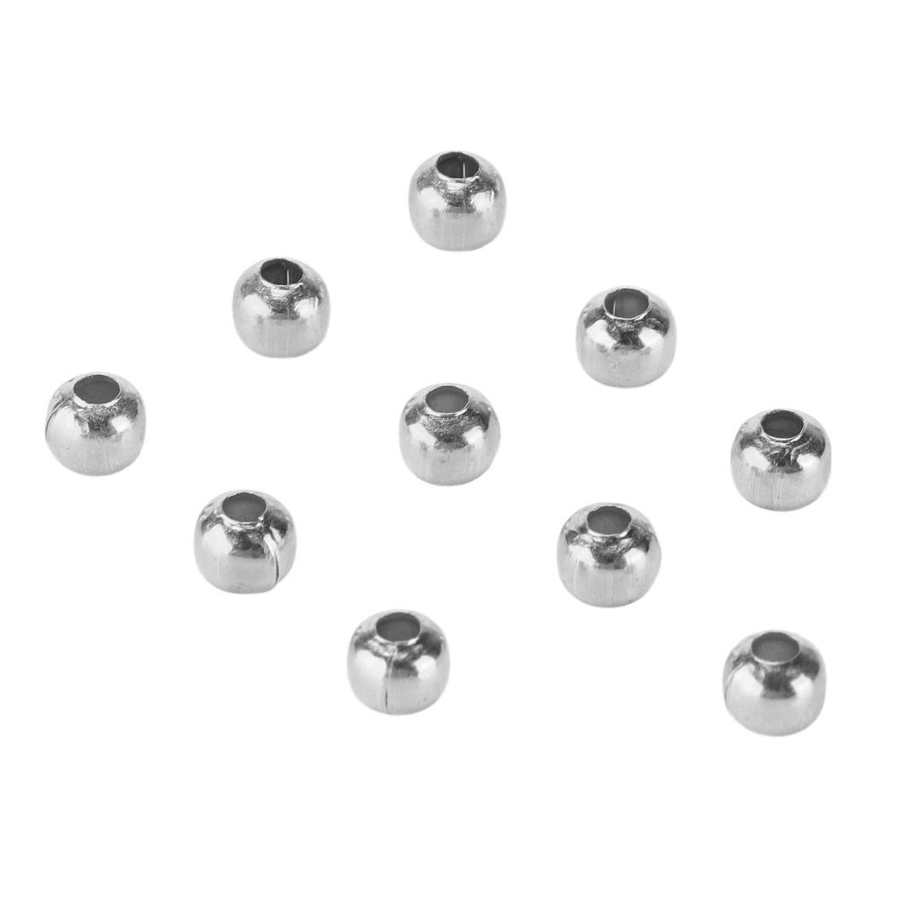 200pcs Smooth Round Jewelry Beads Ball End Spacer Beads Jewelry Tools Beading Supplies DIY Jewelry