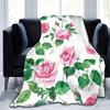 1pc Blanket with vintage floral pattern - Polyester fabric, machine washable, perfect for sofa, bed, office and travel