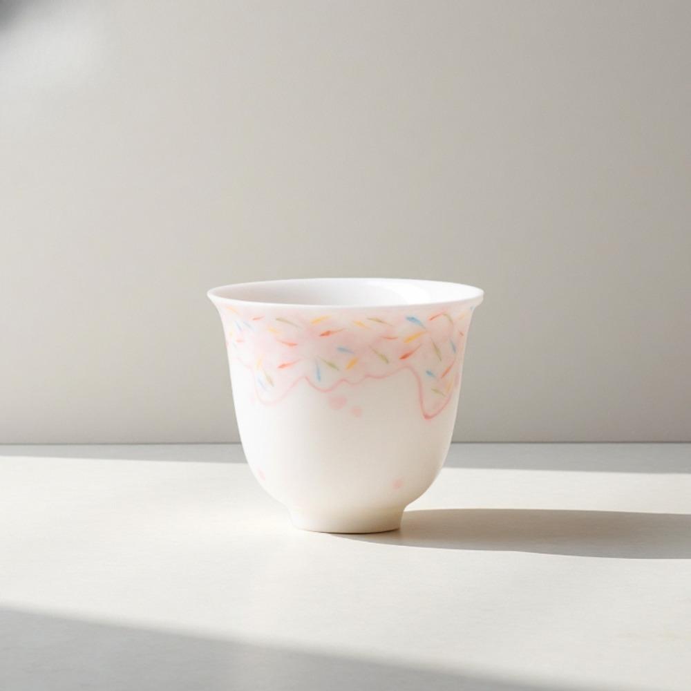 Jade-Ton-Teetasse Handbemalt Rosa Kristallglasur Keramik Gongfu Tee Set Chinesischer Stil Kleine Tasse für Zuhause Brauen Geschenk