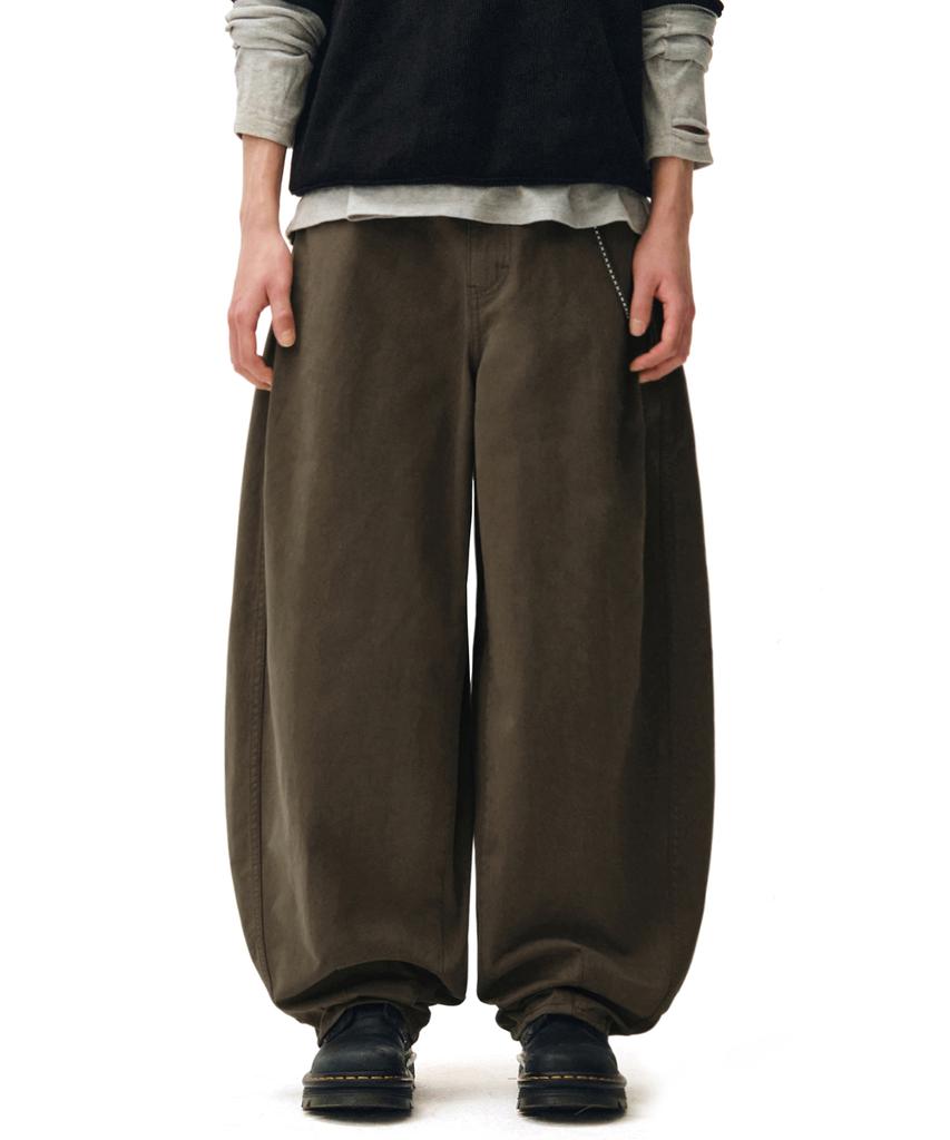 DECET Barrel Wide Leg Pants Dcpt071Brown