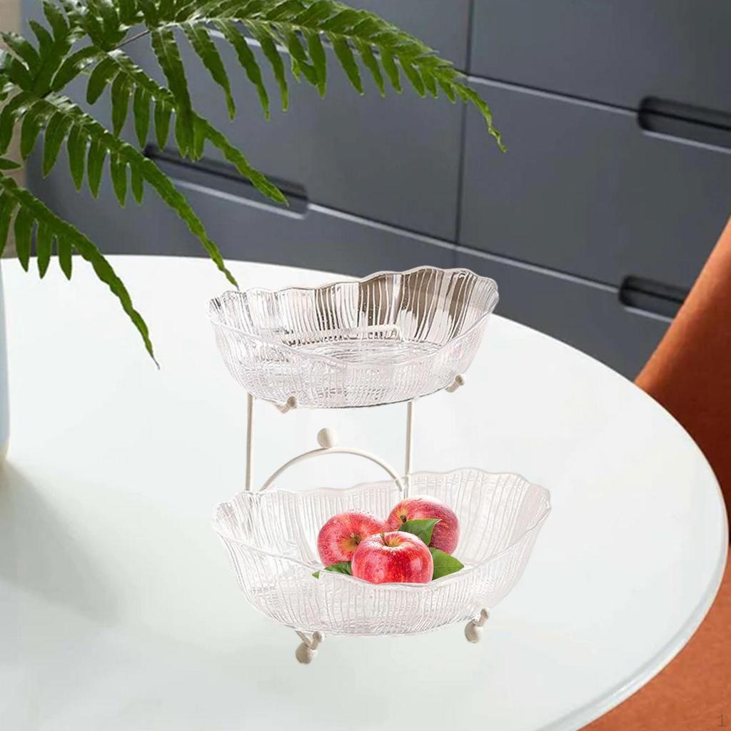 Tiered Fruit Bowl Basket Display Stand Dessert Cupcake Plate Platter Bread Vegetable Holder Serving