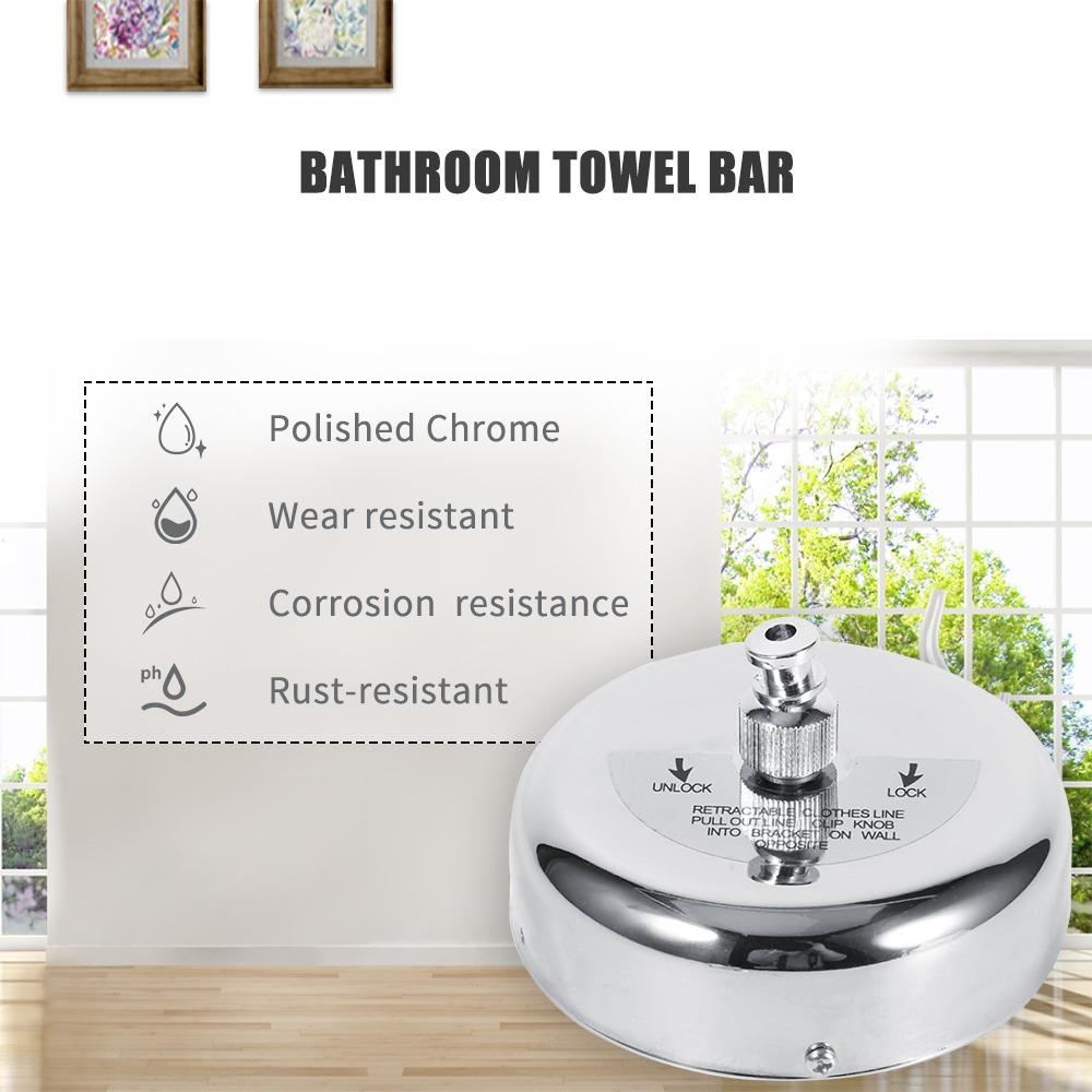 2.8m Wall Mounted Clothesline Silver Laundry Drying Line Stainless Steel Clothesline Hotel Laundry