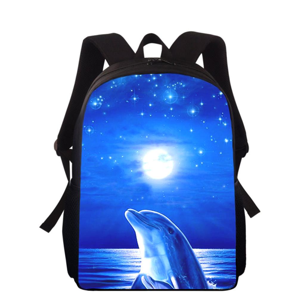 Dolphin Animal 16" 3D Print Kids Backpack Primary School Bags for Boys Girls Back Pack Students School Book Bags