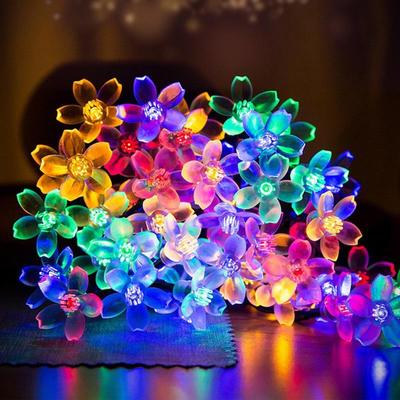 LED Solar Peach Blossom String Lights for Outdoor Decoration