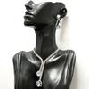 Korean Metal Claw Chain Rhinestone Wedding Necklace Bridal Necklace Earrings Jewelry Banquet Necklace Jewelry Set